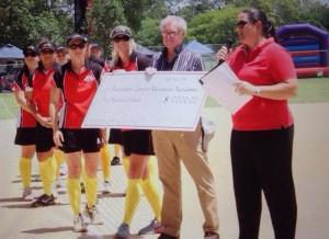 Mr Tim Crommelin accepts $1000 from us on behalf of ACRF